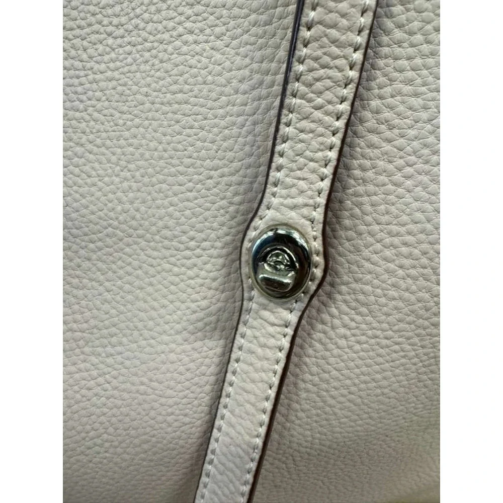 Coach Turn Lock Pebbled Leather Market Tote Bag‎ Off White #B1847-58849